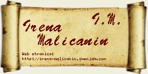 Irena Malićanin vizit kartica
